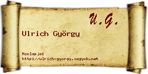 Ulrich György névjegykártya