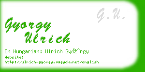 gyorgy ulrich business card